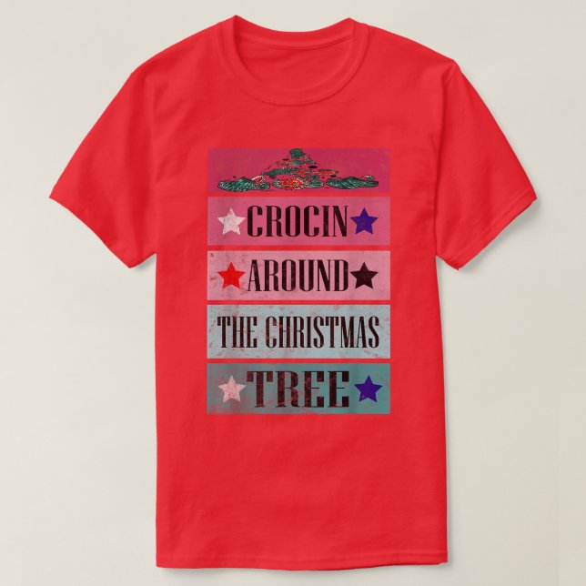 T-shirt Funny Crocin around the Christmas tree  (Design devant)