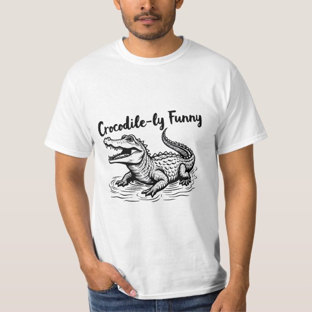 T-shirt Funny Crocodile Tee - Unique crocodile Designs (Devant)