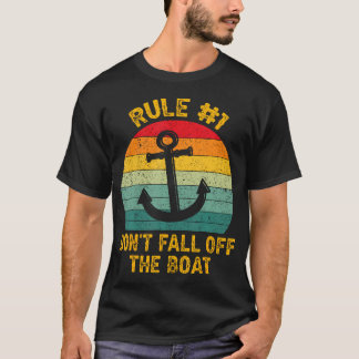 T-shirt Funny Cruise - Rule 1 Don't Fall Off The Boat