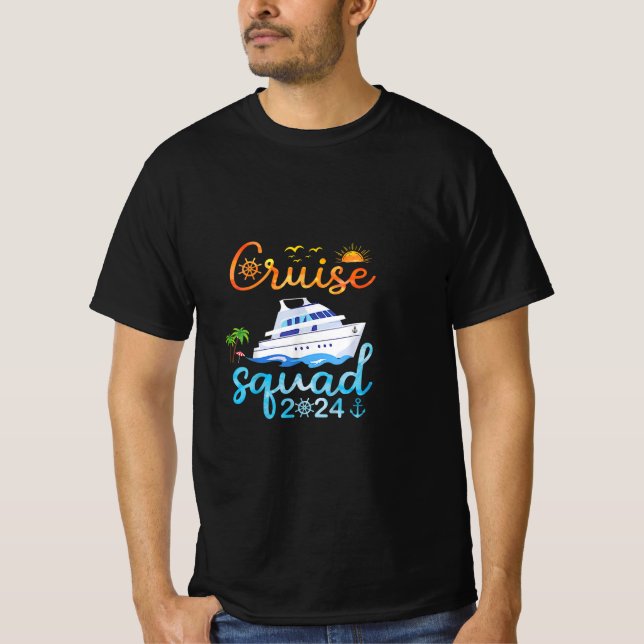 T-shirt Funny Cruise Squad 2024- Vacances Vintage (Devant)