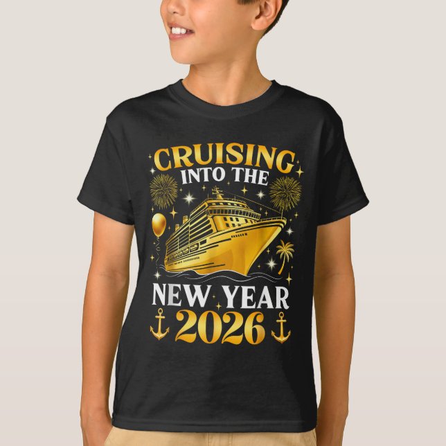 T-shirt Funny Cruising Into 2026 New Year Matching Family  (Devant)