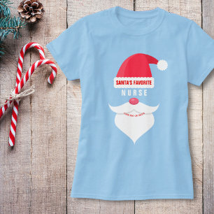 T-shirt Funny Custom Christmas Père Noël Favorite Nurse