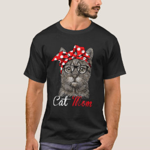 T-shirt Funny Cute Cat Maman Pour Cat Lovers Cat Owner Mot