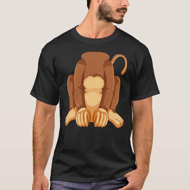 T-shirt Funny Cute chimpanzee Animal Matching Monkey costu (Devant)