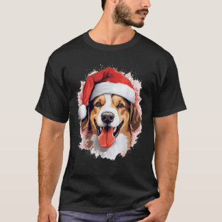 T-shirt Funny cute dog lover celebrating Christmas with ha