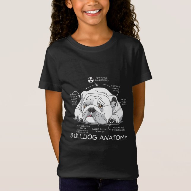 T-Shirt Funny Cute English Bulldog Anatomie de la biologie (Devant)