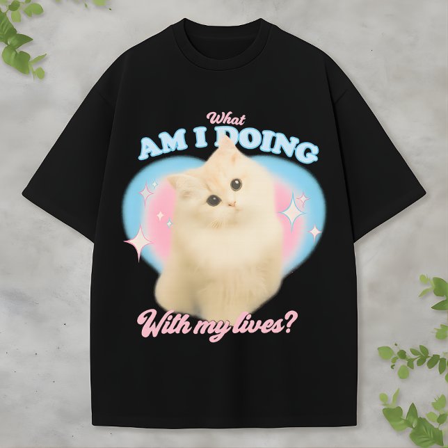 T-shirt Funny Cute Existential Cat Meme Pastel Retro Style (Créateur téléchargé)