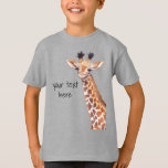 T-shirt Funny Cute Giraffe Personnalisée<br><div class="desc">Jolie petite girafe T-shirt personnalisé. Oeuvre originale de Komila Y.</div>