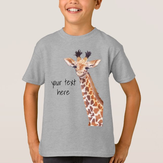 T-shirt Funny Cute Giraffe Personnalisée (Devant)