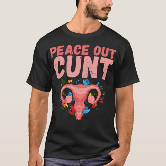 T-shirt Funny Cute Hysterectomy Peace Out Uterus  (Devant)