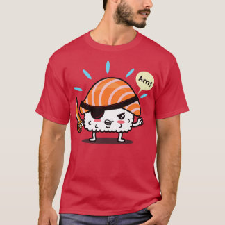 T-shirt Funny Cute Kawaii Original Pirate Japonais Sushi t