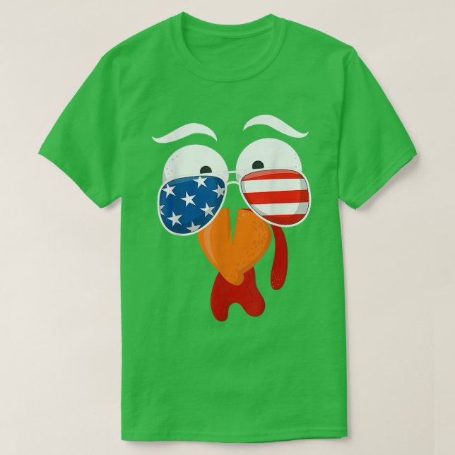 T-shirt Funny Cute Turkey Face Thanksgiving (Design devant)