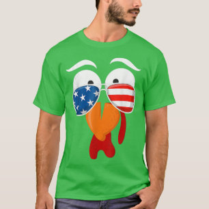 T-shirt Funny Cute Turkey Face Thanksgiving