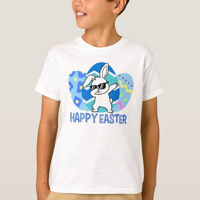 T-shirt Funny Dabbing Bunny Happy Easter T Shirt (Devant)