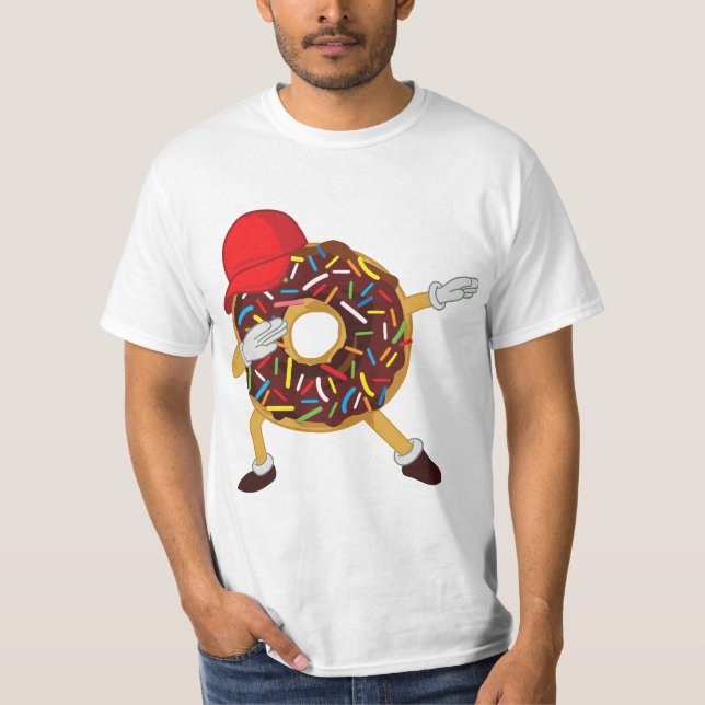 T-shirt Funny Dabbing Chocolate Sprinkles Donut (Devant)
