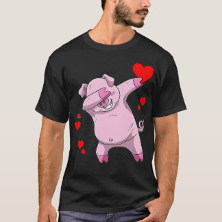 T-shirt Funny Dabbing Coeur de porc-Saint-Valentin cadeaux