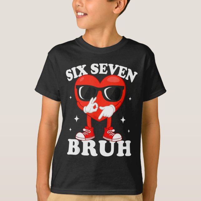 T-shirt Funny Dabbing Heart Bruh 67 Meme Valentine's Day  (Devant)