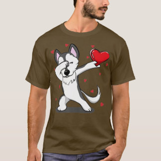 T-shirt Funny Dabbing Husky Heart Valentine