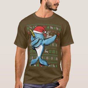 T-shirt Funny Dabbing Narwhal Ugly Christmas Sweater Party