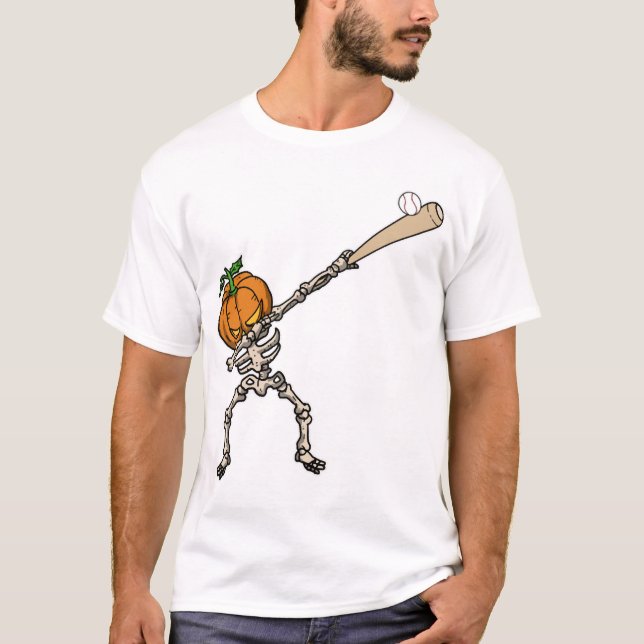 T-shirt Funny Dabbing Pumpkin Head Baseball Gift Idea (Devant)