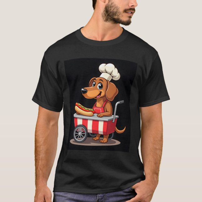 T-shirt Funny Dachshund Chien Hotdog Sandwich Weenie Sauci (Devant)