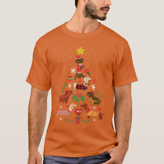 T-shirt Funny Dachshund Christmas Tree Shirt Ornament Deco