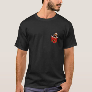 T-shirt Funny Dachshund Noël Chapeau Noël À Pocket Noël