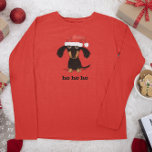 T-shirt Funny Dachshund Santa Clause Holiday Wiener Chien<br><div class="desc">Un mignon chiot à poil blanc noir et bronzé portant un chapeau de Père Noël. Cette drôle de chemise de Noël Dachshund est disponible dans de nombreux styles, y compris les t-shirts, chemises à manches longues et sweat - shirts à capuche. Vêtements d’amoureux de les chiens pour vos prochaines vacances....</div>