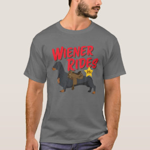 T-shirt Funny Dachshund Wiener Rides Amoureux des chiens