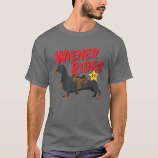 T-shirt Funny Dachshund Wiener Rides Amoureux des chiens