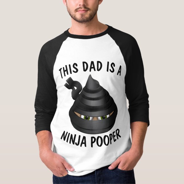 T-shirt FUNNY DAD T-Shirts, NINJA POOPER (Devant)