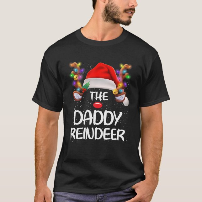 T-shirt Funny Daddy Reindeer Xmas Famille Correspondante N (Devant)