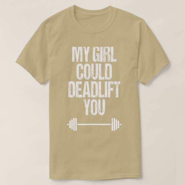 T-shirt Funny Deadlift Poids Barbell Fitness Outfi (Design devant)