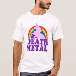 T-shirt Funny Death Metal Unicorn Arc-en-ciel