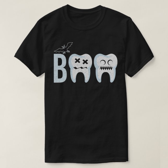 T-shirt Funny Dental Halloween Boo Hygienist Teeth Assista (Design devant)