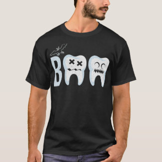 T-shirt Funny Dental Halloween Boo Hygienist Teeth Assista