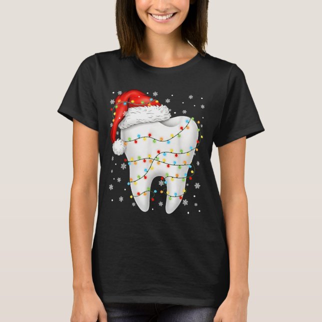 T-shirt Funny Dental Tooth Pjs Pajamas Christmas Xmas Men  (Devant)