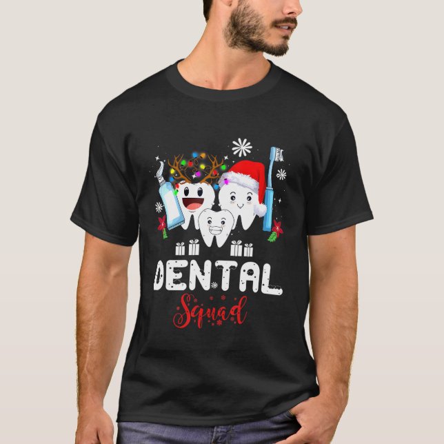 T-shirt Funny Dentist Squad Noël (Devant)