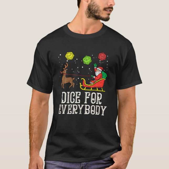 T-shirt Funny Dice For Everybody Santa Christmas Pajamas W (Devant)