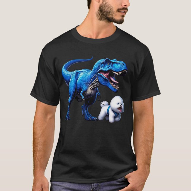 T-shirt Funny Dinosaur Bichon Frise Amoureux des chiens de (Devant)