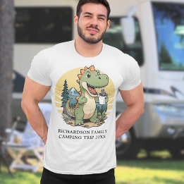 T-shirt Funny Dinosaur Camper sur mesure Famille Camping V