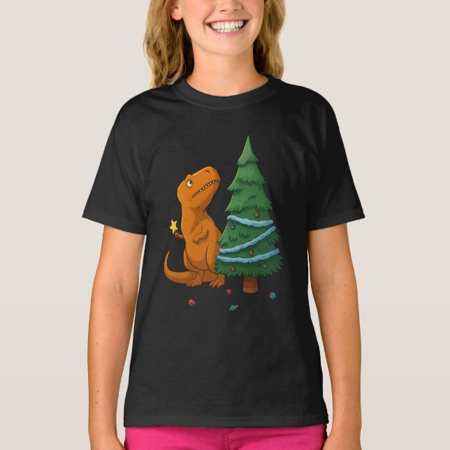 T-shirt Funny Dinosaur Christmas – Cute T-Rex Holiday (Devant)