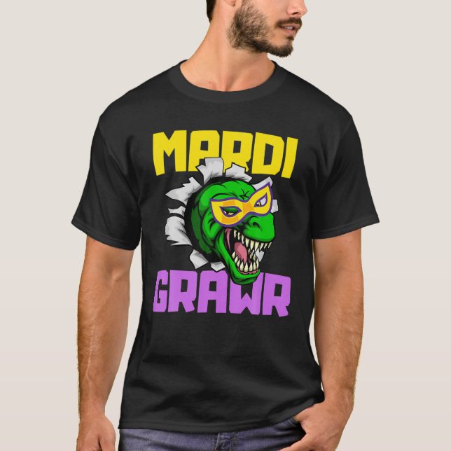 T-shirt Funny Dinosaur Mardi Gras Costume Essential (Devant)