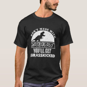 T-shirt Funny Dinosaur Playing Darts Dino T Rex