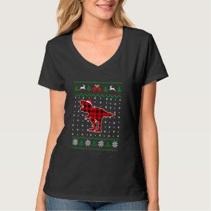T-shirt Funny Dinosaur Xmas T Rex Santa Hat Christmas Buff