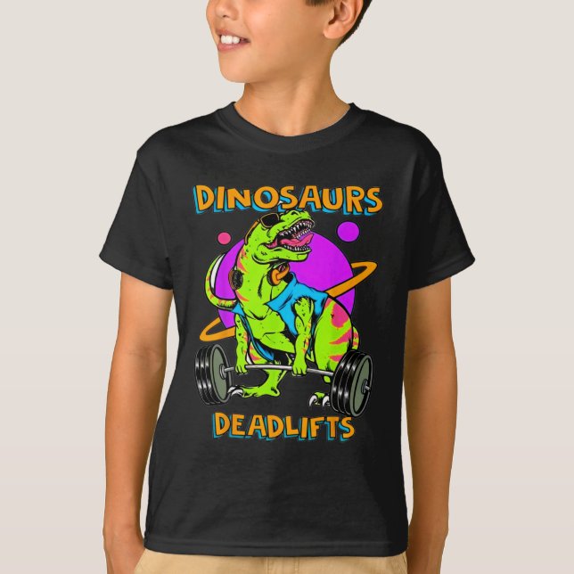T-shirt Funny Dinosaurs And Deadlifts Weightlifting Bodybu (Devant)