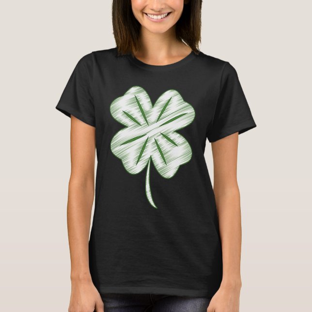 T-shirt Funny Distressed Four Leaf Clover St Patrick's Day (Devant)