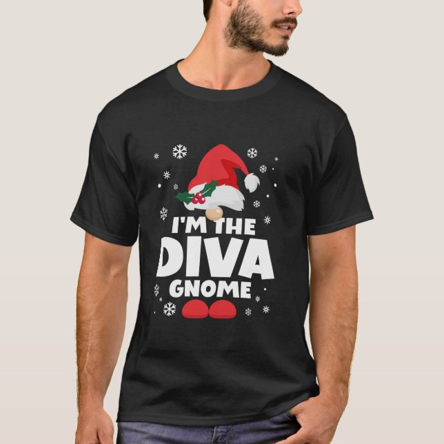 T-shirt Funny Diva Gnome Family Matching Group Happy Chris (Devant)