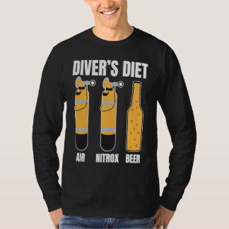 T-shirt Funny Diver Diet Beer Diving Water Sports T