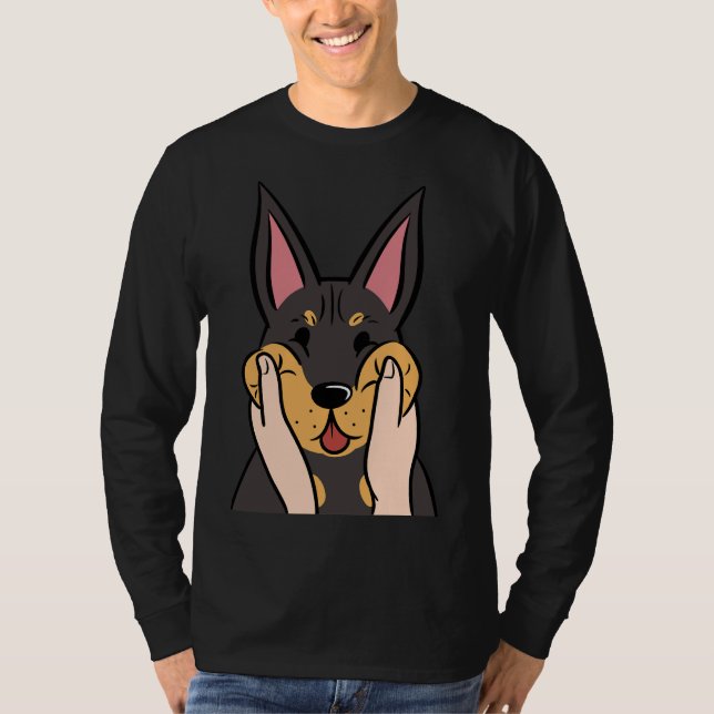T-shirt Funny Doberman Chubby Cheeks (Devant)